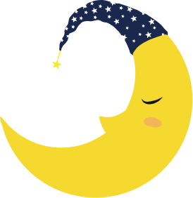 寝ている月のイラスト