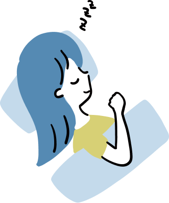 寝ている女性のイラスト